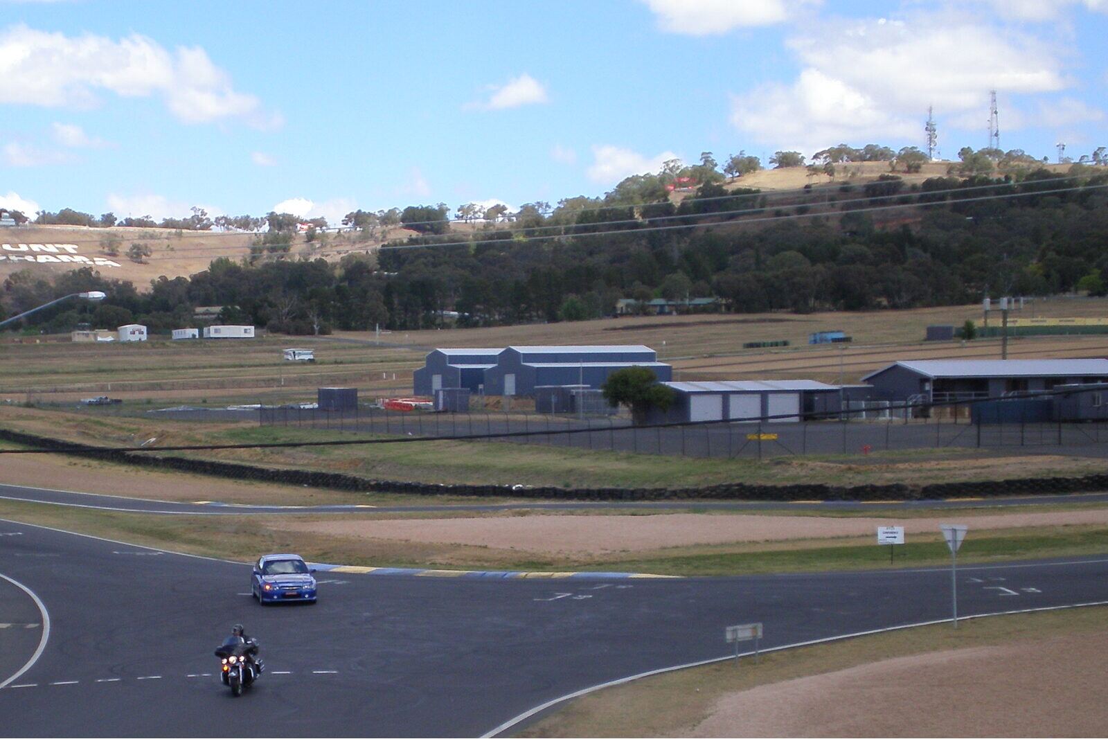 Mount Panorama Circuit and hillside at Bathurst, NSW, on a sunny non-race day